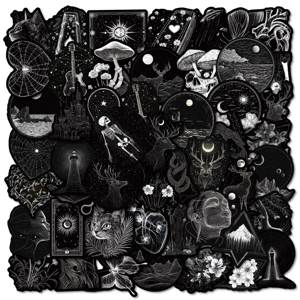 Neue 50 coole schwarze Graffiti-Aufkleber DIY Handyhülle Skateboard Helm Dekorationsaufkleber