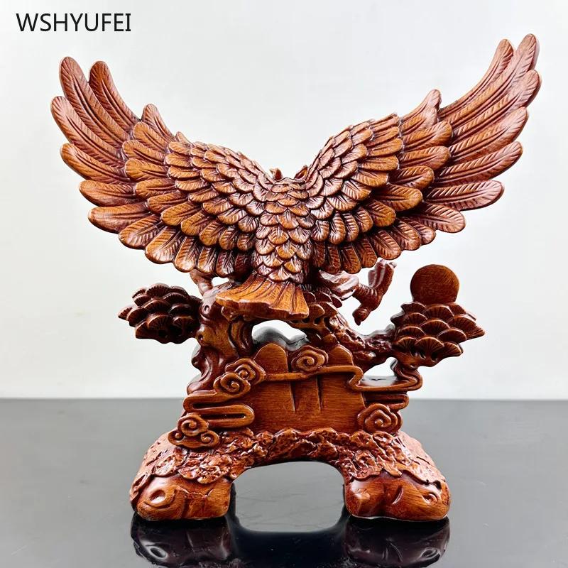 1 Pc Grand Exhibition Eagle Decoration Imitation Wood Carving Crafts Living Room Home Decoration Housewarming Gift Blessing