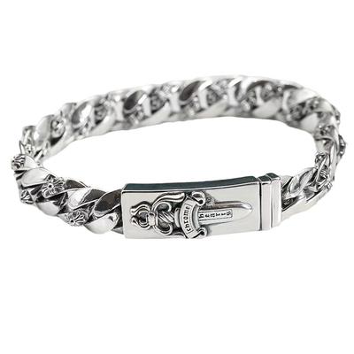 Trendy Retro Punk Hip-hop Sword Half-flower Holy Sword Bracelet Fashion Street Personality Domineering Simple Men's Bracelet