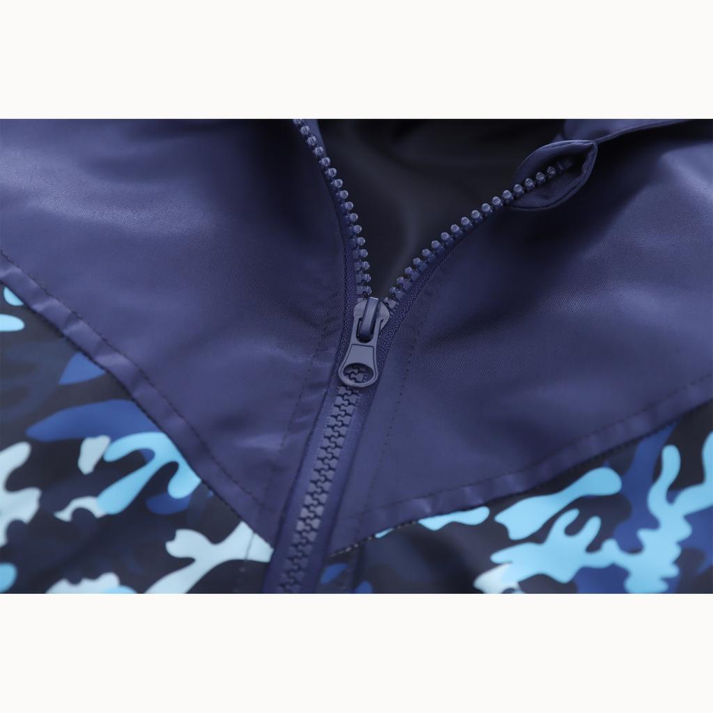 Boys and Girls Children's Clothing In Small Children Printed Fashion Splicing Casual Hooded Zipper Jacket Jacket