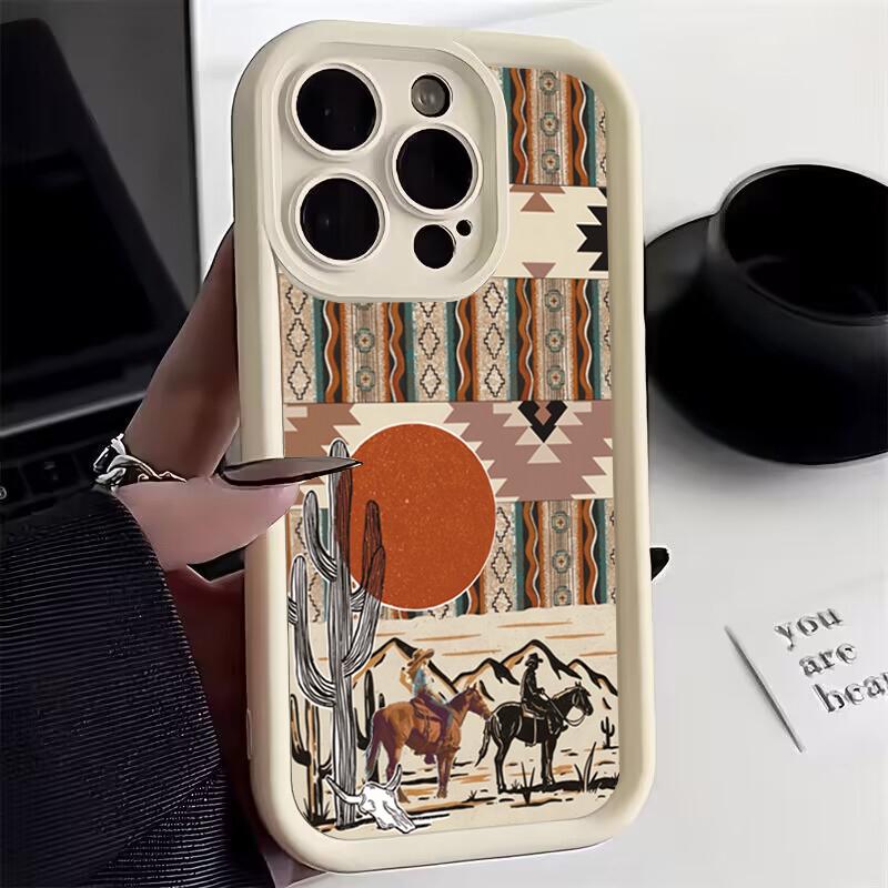Western Vintage Desert Horse Pattern Case For Samsung Galaxy A06 A26 A36 A33 A25 A16 A34 S25 Ultra S24 FE S23 S22 S21 Plus Cover