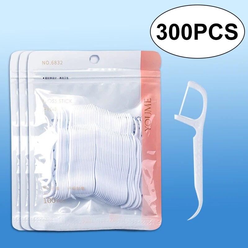100/300/500pcs Disposable Dental Floss Stick Interdental Cleaning Line Proper Oral Care Portable Flosser For Daily Life