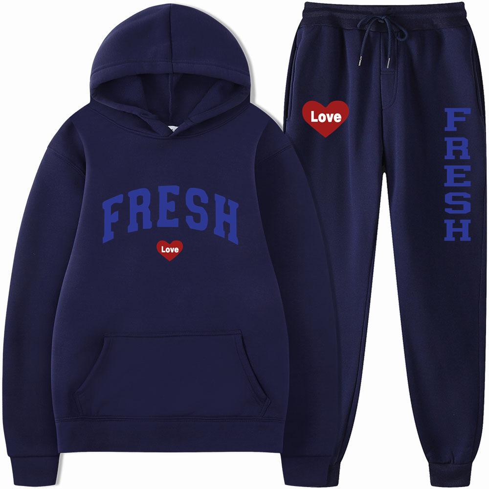 2023 Cross Border Printed Volná jarní a podzimní mikina s kapucí a punčochové kalhoty s kapucí