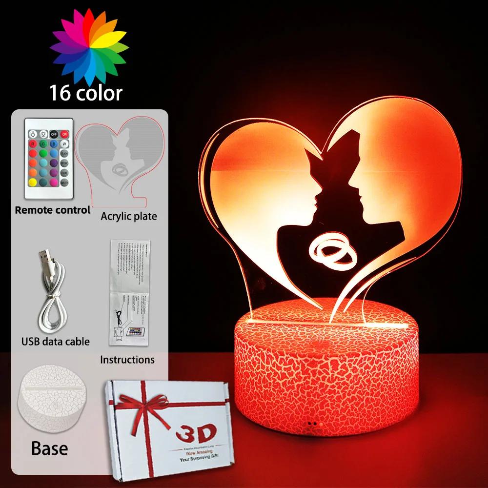 Ich liebe dich Herz Nachtlicht LED Stimmungsleuchte RGB Smart Touch Fernbedienung Romantische Schlafzimmerdeko Valentinstagsgeschenk für Sie/Ihn