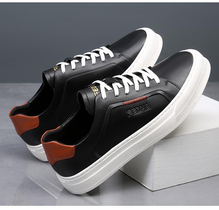 Brand New Shoes for Men Genuine Leather Casual Shoes Flats Skateboard Shoes Youth Street Fashion Lace-up Sneaker