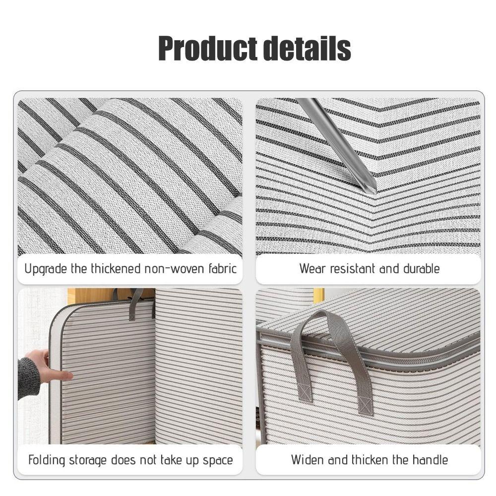 Double Zips Quilt Storage Bag Large Capacity Wardrobe Sorting Storage Bucket Home