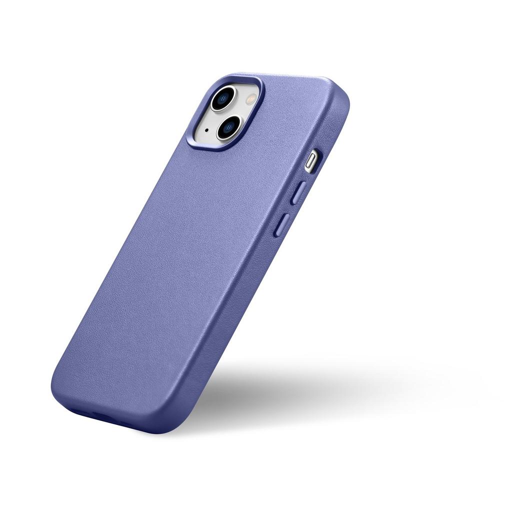Genuine leather case for iPhone 14 Plus MagSafe Case Leather light purple