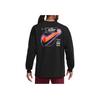 Nike Logo Print Crew Neck Long Sleeve Pullover Sweatshirt Men Tops Black FD1312-010