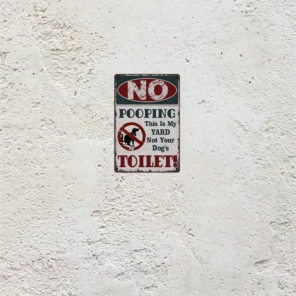 1pc No Pooping Vintage Rustic Metal Sign Funny Warning Plaque Yard Garden Farmhouse Cafe Bar Decor 8x12 Inch