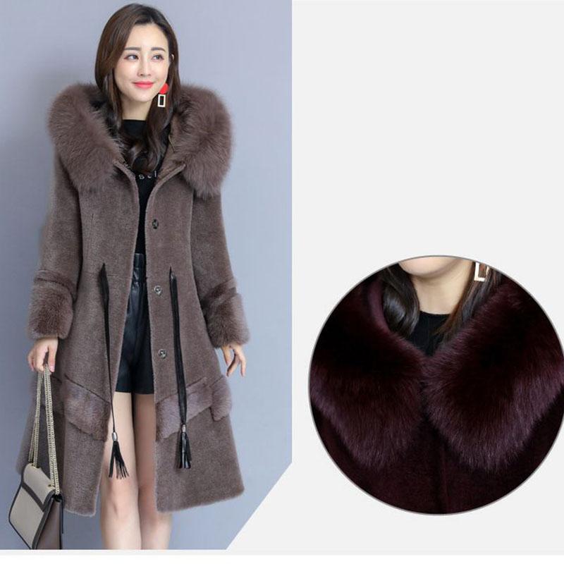 Long Sleeve Warmth Windbreaker Large Size Woolen Coat Spring and Autumn Large Size Woman's Clothing