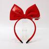 Five-Starred Red Flag Heart Bow Hairband for National Day Festival Performance