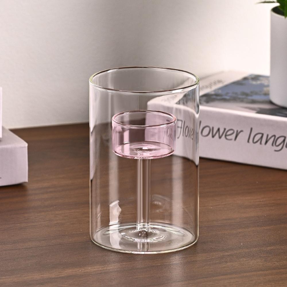 European-style Candlestick Transparent Candle Stand Creative Glass Candle Holder Banquet
