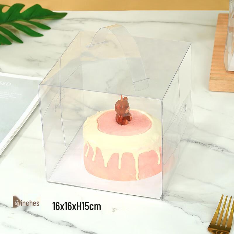 4-tums Transparent Bärbar Tårtlåda