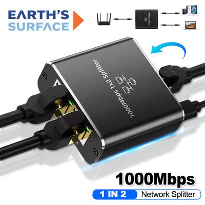 Gigabit 1000Mbps Netzwerkverteiler 1 IN 2 Ethernet-Adapter LAN-Anschluss Schalter-Kuppler für PC Laptop TV-Box RJ45-Erweiterungsstecker