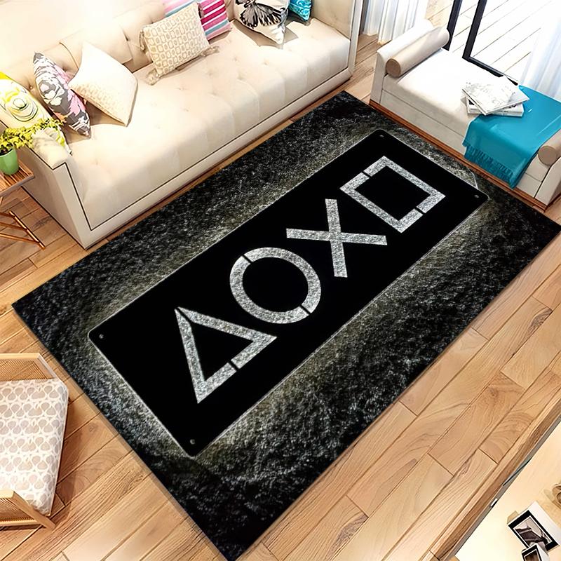 Cartoon Game Gamer Zone Controller Logo Living Room Non-Slip Area Rug Soft Carpet for Bedroom Playroom Sofa,Home Decor Doormat
