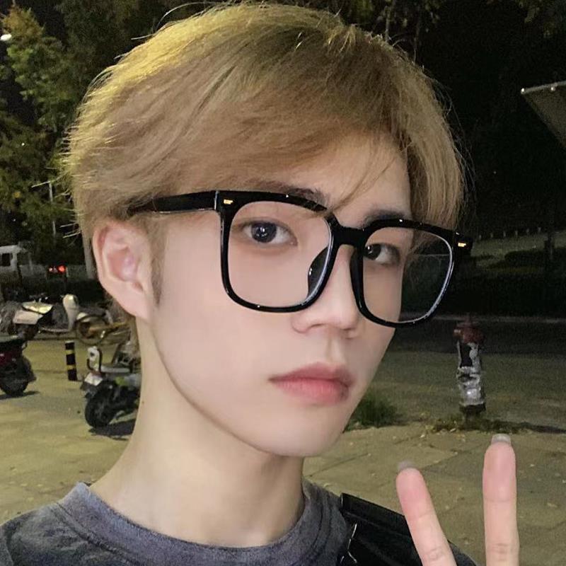 New Large Frame Anti-Blue Light Prescription Glasses - Korean Style for Men & Women, European & American Fashion, Internet Celebrity Trend