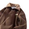 Herren Cord-Polo-Kragen-Sweatshirt mit Samt-gefütterter Lammwolle – Herbst/Winter Hongkong-Stil