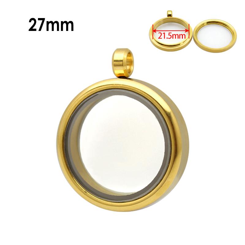 12pcs 15/20/23/25/27/30/33/35/40/45mm Stainless Steel Screw Living Memory Glass Locket Floating Charms Locket Pendant Jewelry