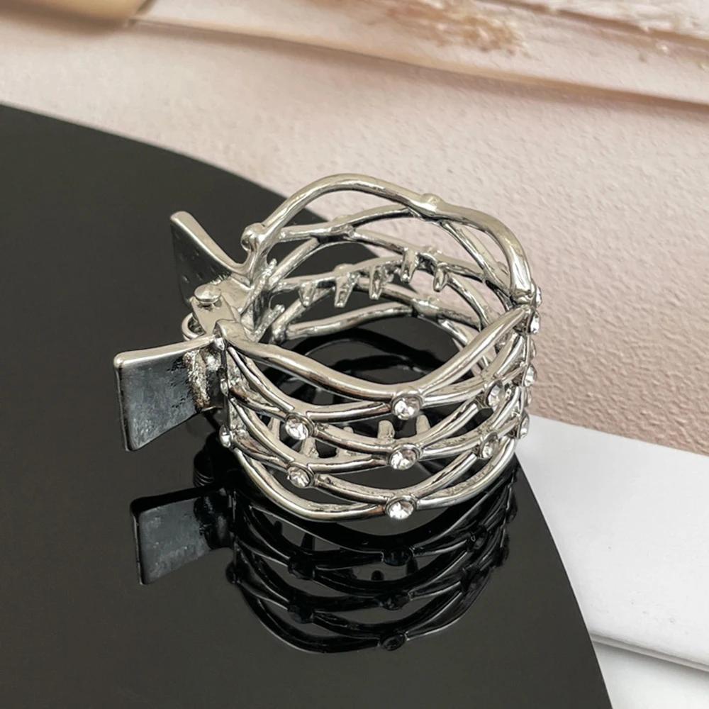 New Pearl Rhinestone Hair Claws Girl High Ponytail Clip Fixed Pin Claw  Advanced Sense  Accessories Headwear