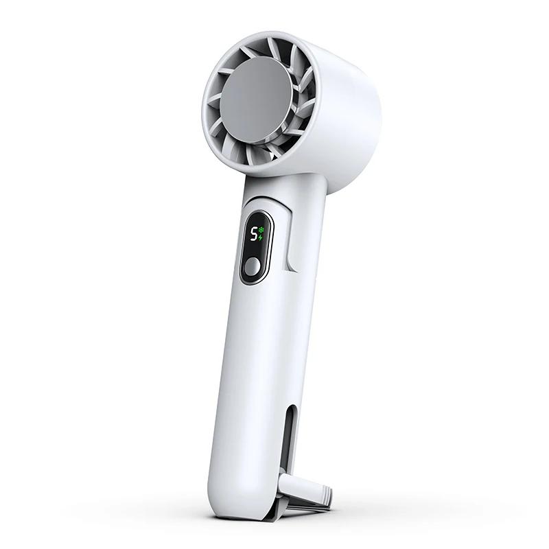 Tragbarer Ventilator Mini Handventilator USB Wiederaufladbarer Turboventilator Faltbarer Handventilator Kleiner Eiskühlventilator mit 4000mAh Powerbank