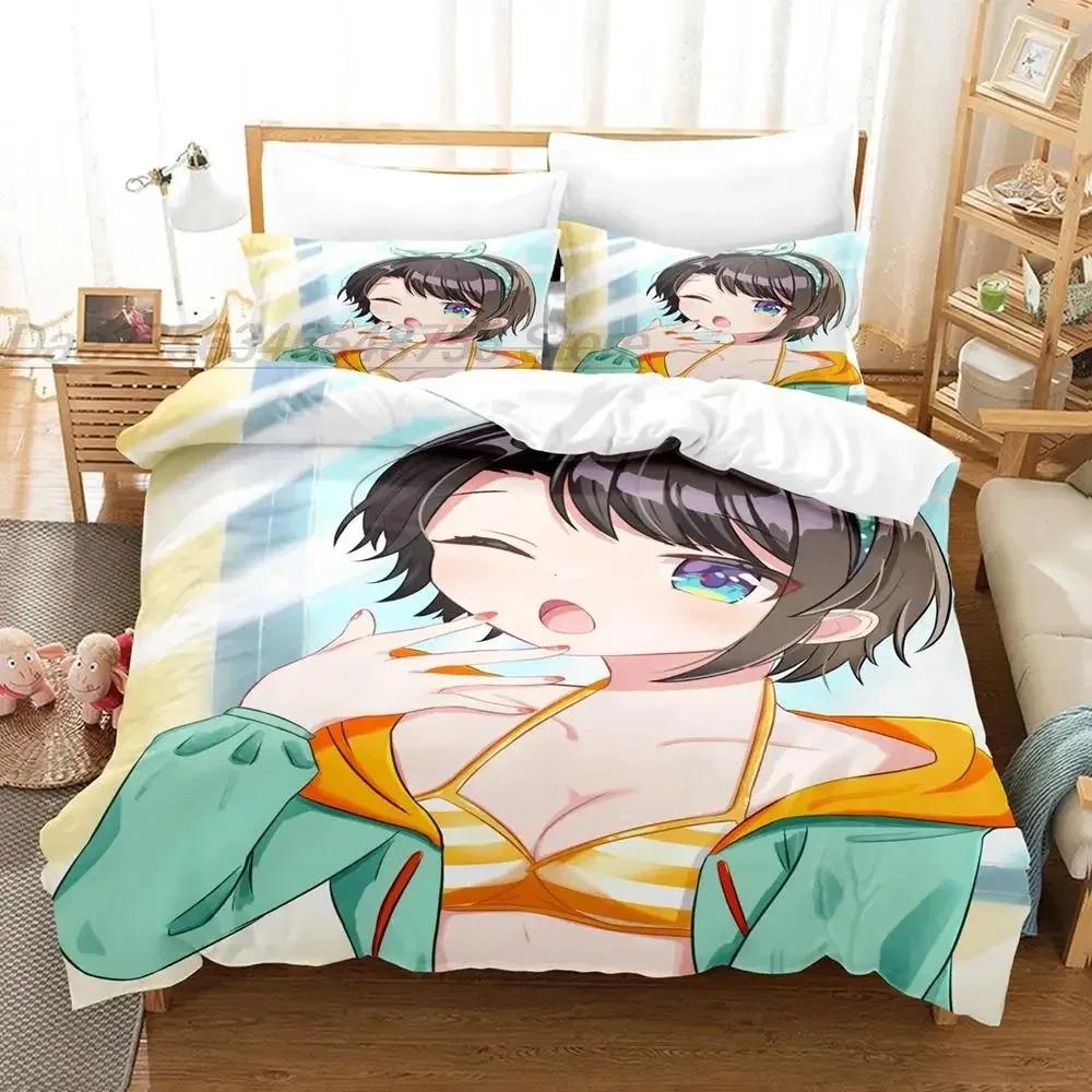 ŌOzora-Subaru Bedding Set Single Twin Full Queen King Size Bed Set Aldult Kid Bedroom Duvetcover Sets 3D Anime Kawaii bed