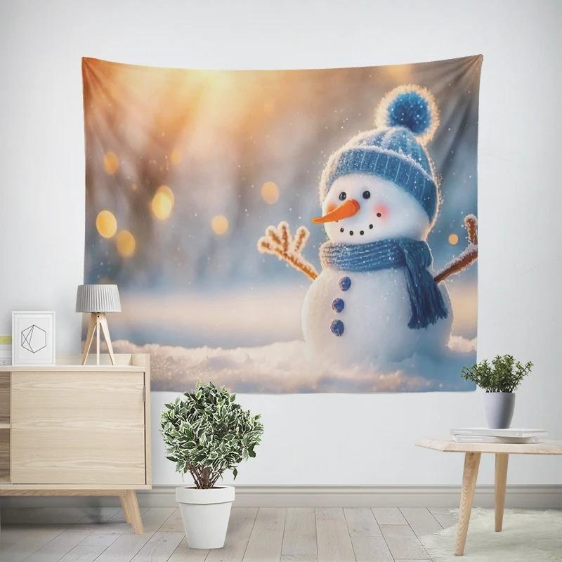 Новогодний рождественский милый узор снеговика для гостиной и спальни — фото 11