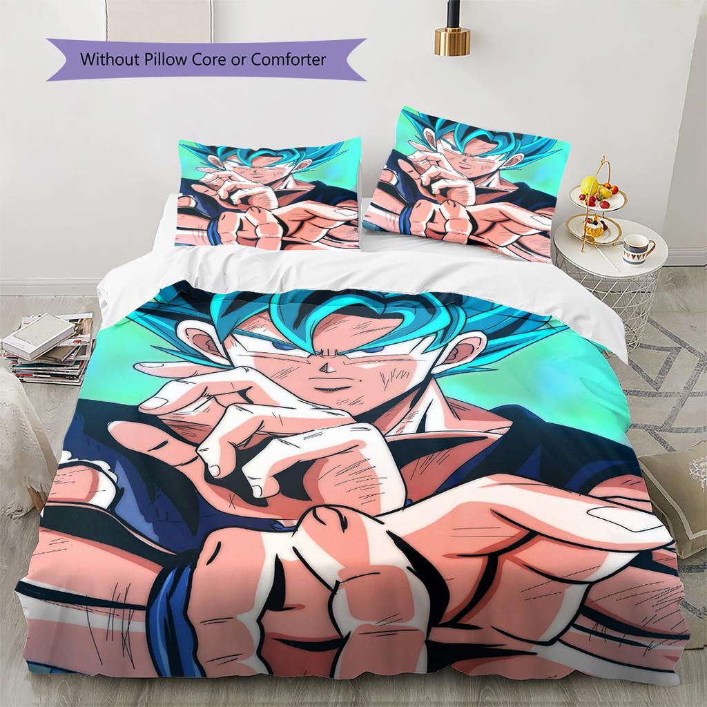 Son Goku Vzor Dragon Ball Povlečení Domácí Dekorace Narozeninový Dárek (1 * povlak na peřinu + 2 * povlak na polštář, bez jádra)