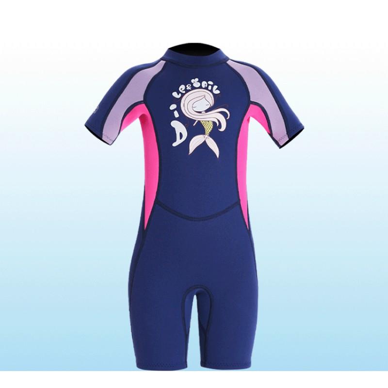 Children's Diving Suit 2.5MM One-piece Short-sleeved Warm Girls 'swimsuit Cold-proof Surfing