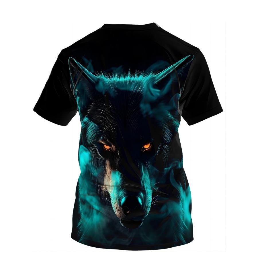 Randigt mönster T-shirts Sommar Björn Hjort Djur T-shirts Herr Streetwear 3D-tryck T-shirt Mode O-hals Kortärmade toppar