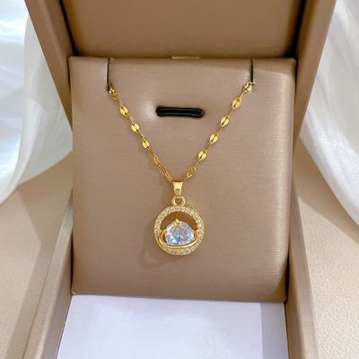 Light Luxury Planet Temperament Micro Diamond Necklace Women'S Exquisite Wind Collarbone Chain With Jewelry