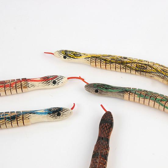 Animal Model Scary Compact Universal Wooden Round Snake Toy for Car Decoration
