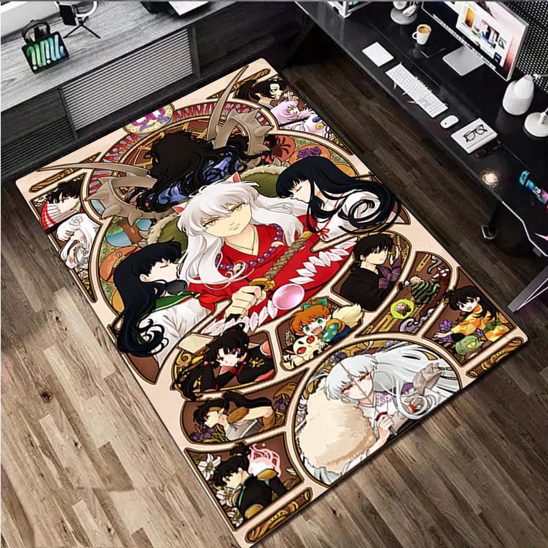 1Pc Inuyasha Print Rug - Home Decoration Carpet For Living Room Bedroom Flooring Computer Chair Area Rug