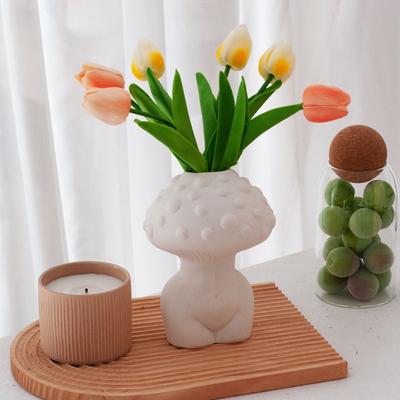 1pc Nordic Ceramic Vase Ornament with Mushroom Shaped Vase for Home Decoration Photography Props