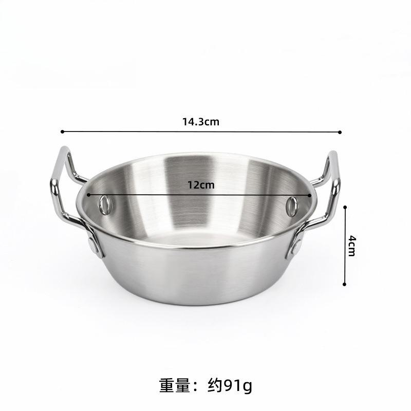Korean Style Lamian Noodles Pan With Handle Stainless Steel Household Kitchen Pan Snack Kimchi Food Sauce Seasoning Dishes