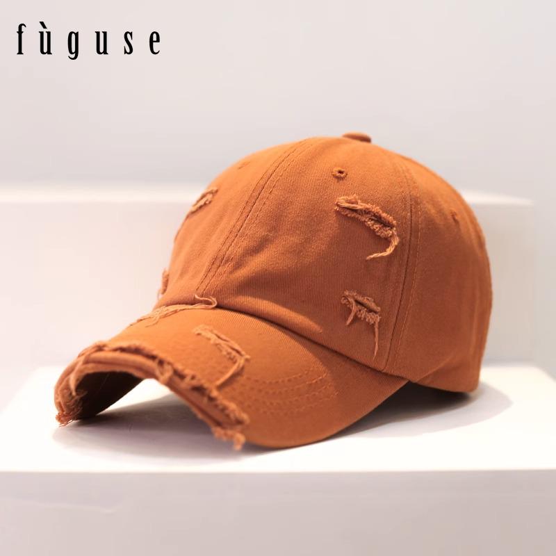 Vintage Style Distressed Ripped Baseball Cap - Unisex Trendy Spring Hip Hop Soft Curved Brim Sun Visor