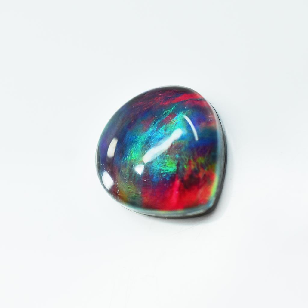 Lab-Created Opal Loose Gemstone Boulder Doublet Pear Cut 4.95 ct for Jewelry Making and Crafts