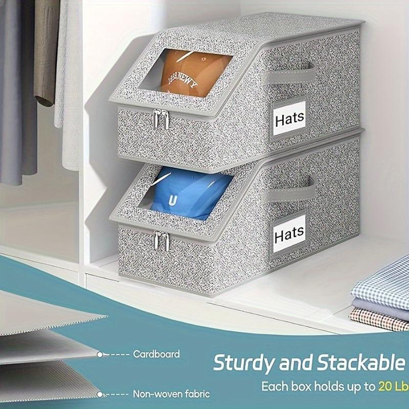 Hat storage box zipper box hat dust-proof storage box large capacity stackable baseball cap storage box