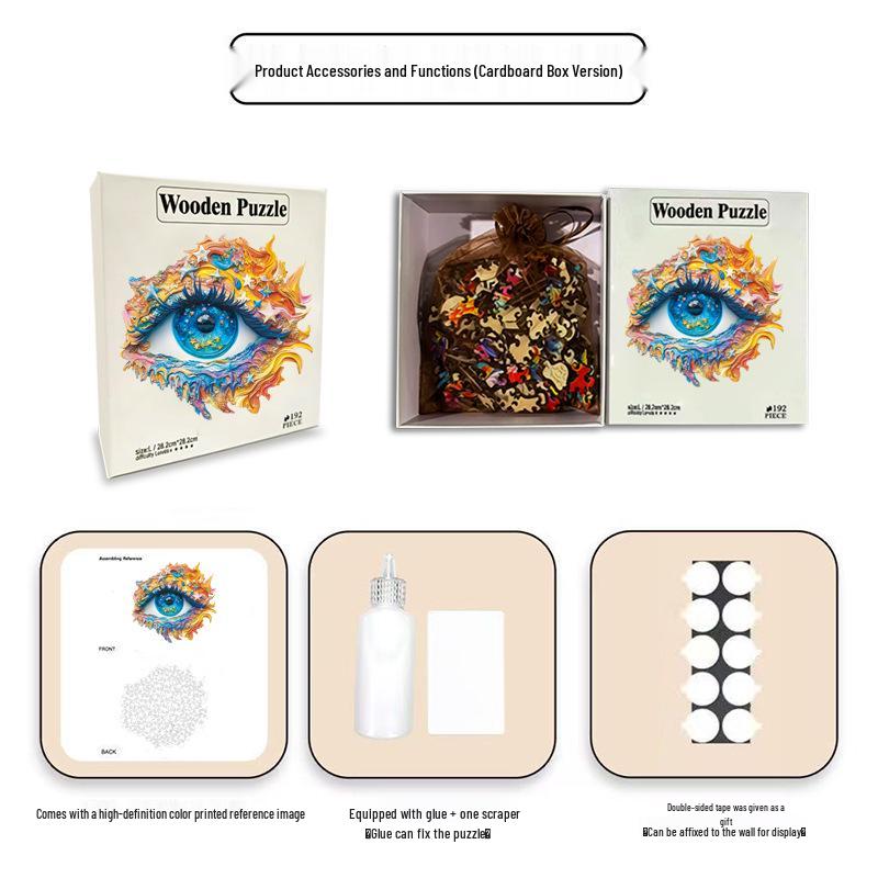 HOOLOOG Ocean Eyes Wooden Irregular Jigsaw Puzzle & Money Box Toy