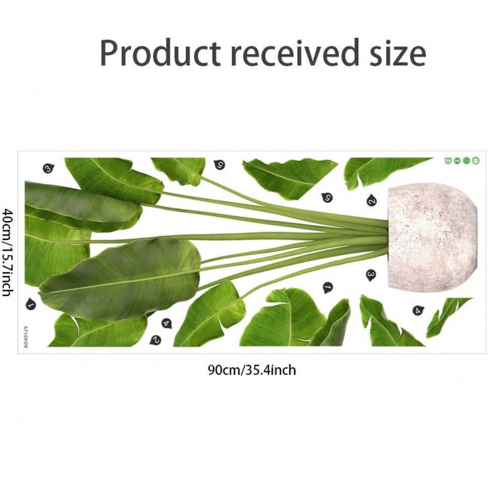 PVC Wall Decals Waterproof Wallpaper Wall Decoration Green Plant Potted Wall Sticker  Dormitory