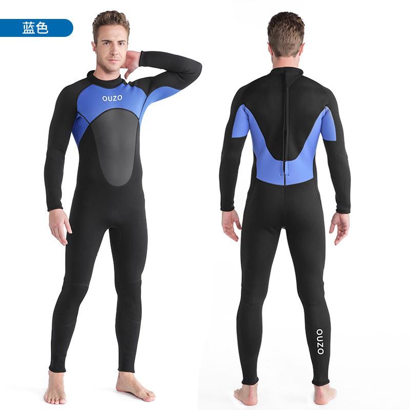 

3mm Diving Suit Thickened Swimsuit Snorkeling Surfing Men s Long-sleeved Pants One-piece Wet 2XL