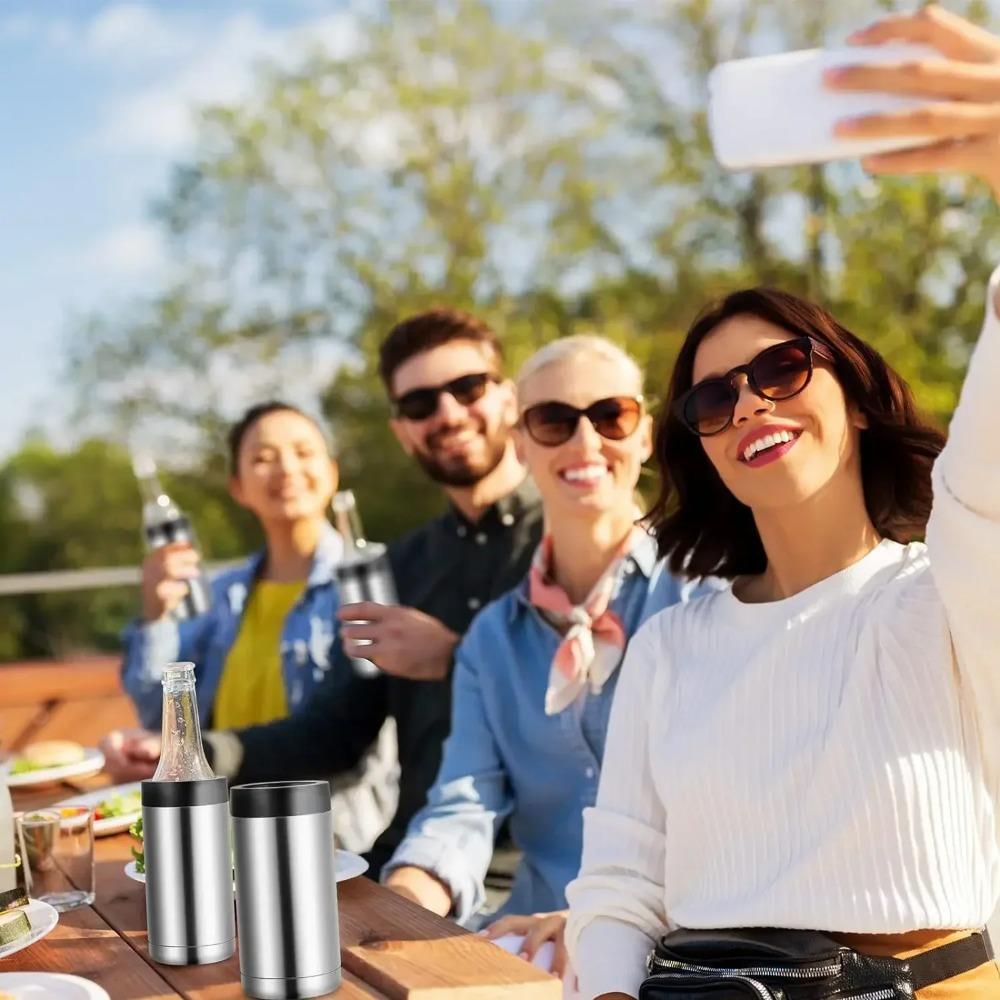 Roestvrijstalen bierfleskoeler voor blikjes van 12/14/16 oz (ca. 355/400 ml), geïsoleerde bierkoeler voor buiten.
