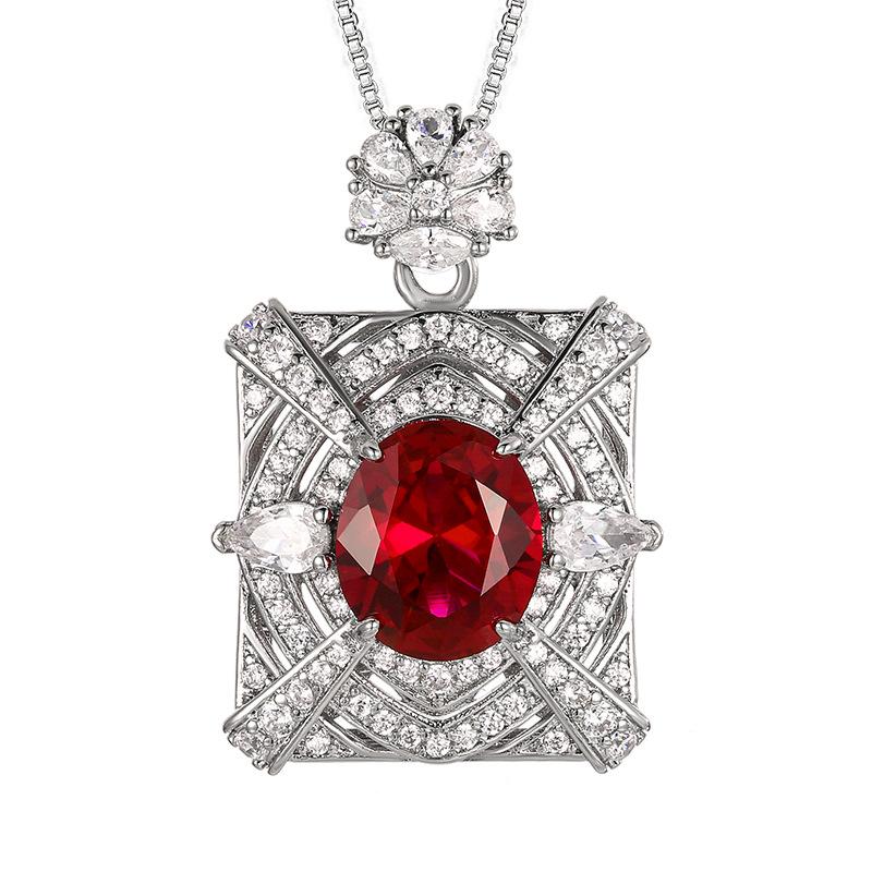 Earrings Necklaces Rings Jewelry Sets Colorful Red Corundum Fashionable High-end Women's Styles