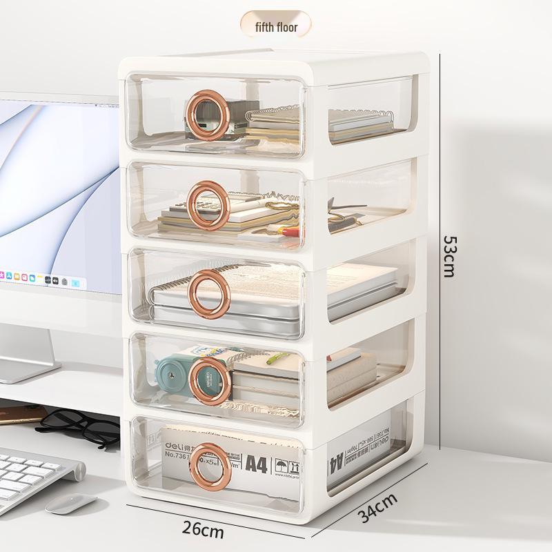 Elegant Vanity Table & Makeup Storage Box with Transparent Drawers