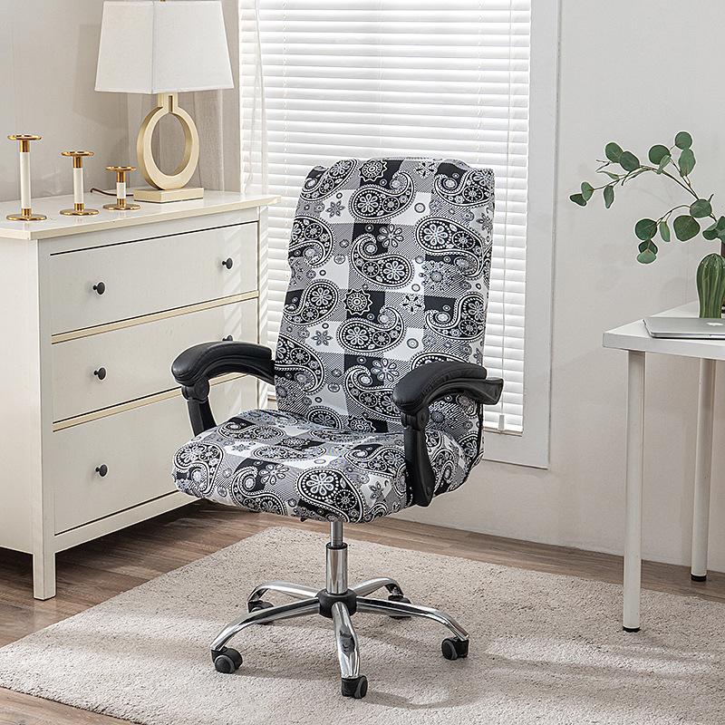 Neue Farbe Büro Reißverschluss Stuhlbezug Drehbar Computer Hotel Stuhlbezug Einteilig Armlehne Elastisch Chefsesselbezug