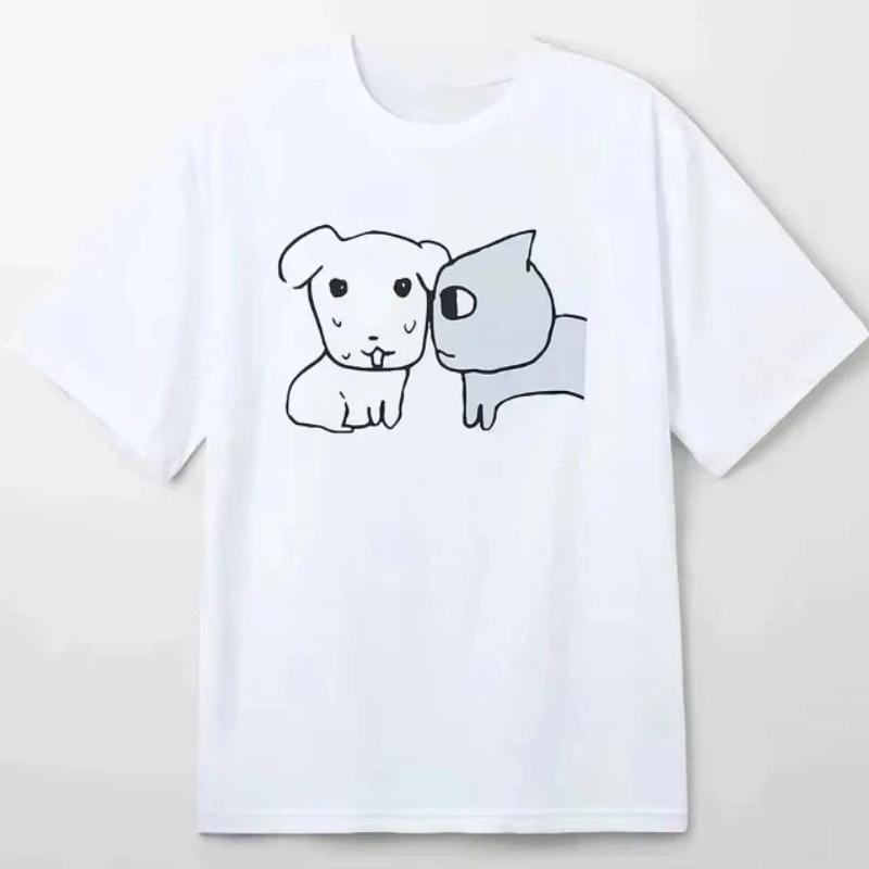 Interesting Graphic Korean-style Women's T-shirt Fashionable Harajuku Short-sleeved T-shirt Casual Summer Y2k Puppy Printed Tee