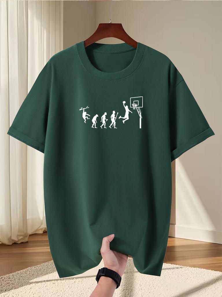 Sommer Herren Bequem und Atmungsaktiv Rundhals Kurzarm Street Fashion Lässig Täglich Vielseitiger Stil 100% Baumwolle T-Shirt