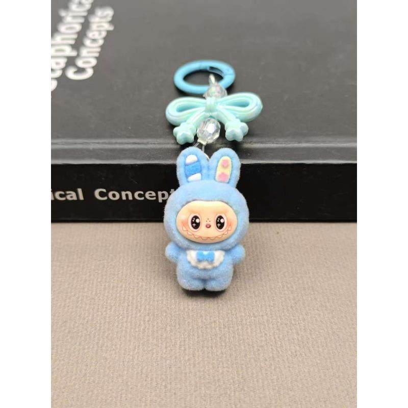 Llavero de Dibujos Animados con Terciopelo, Lazo para Bolso, Colgante para Teléfono Móvil, Regalo para Novia, Aleación, Granos Lindos