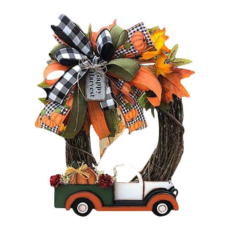 

Truck Wreath Pumpkin Garland Farmhouse Thanksgiving Christmas Xmas Decor Hanging оранжевый