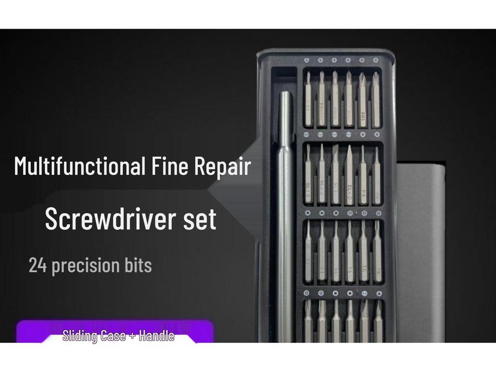 24-in-1 Precision Screwdriver Set with S2 Bits & Plastic Case for Multifunctional Mobile Phone Repair