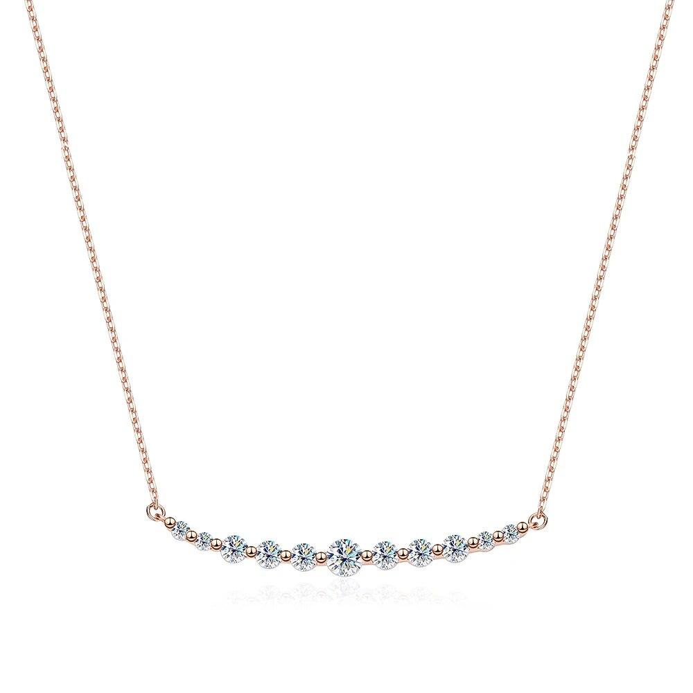 D color 1.1cttw 100% Full Moissanite Necklace Pendant For Women S925 Silver Lab Diamond Neck Chain Sparkling Wedding Fine Jewelry